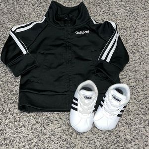 Adidas jackets. Adidas crib shoes
